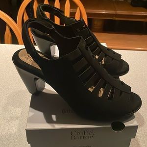 Croft and Barrow Black pump suede sandals size 10 with Ortho-lite Eco